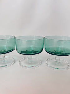 Set of Mid Century Green Coupes
