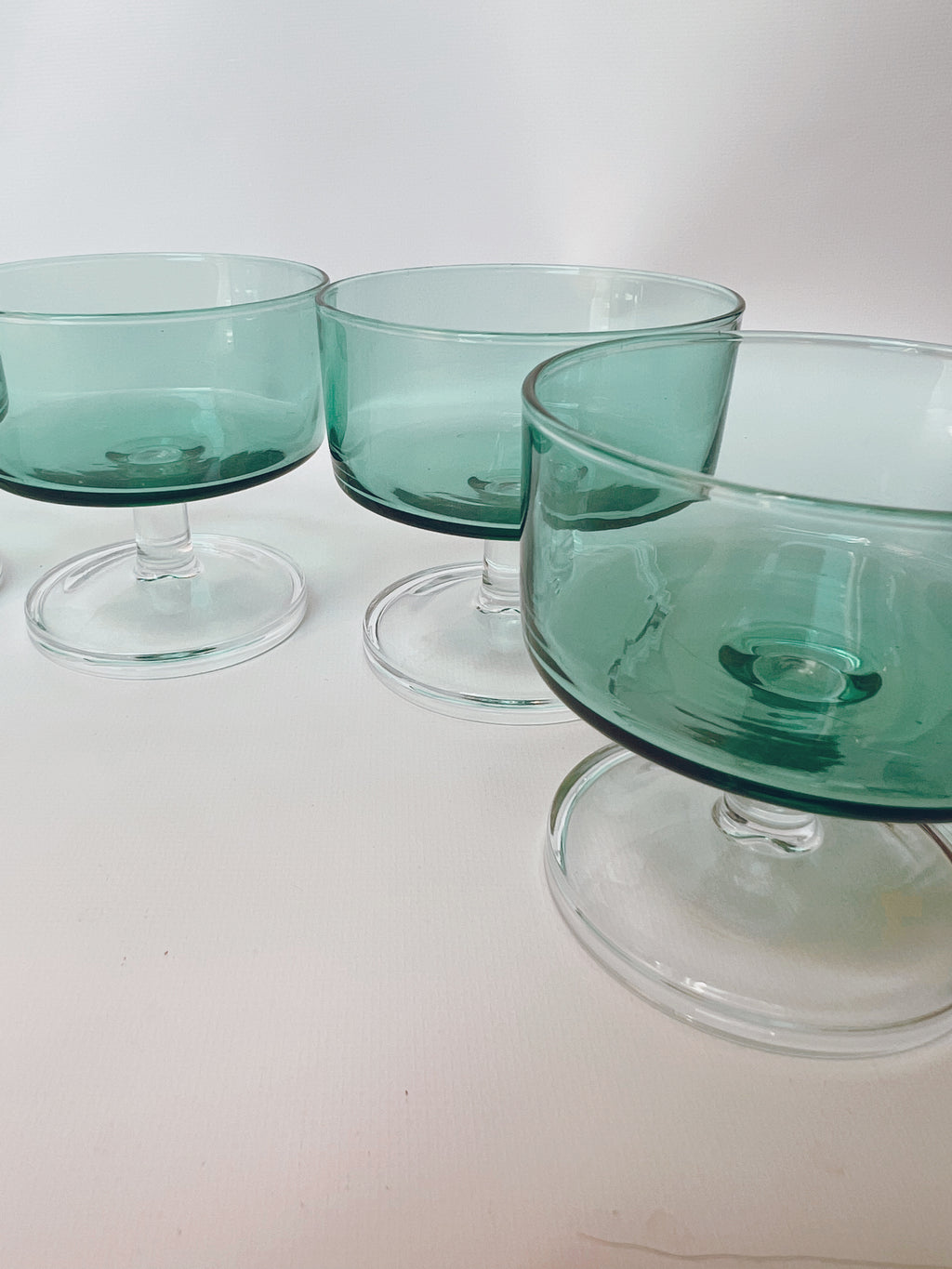 Set of Mid Century Green Coupes