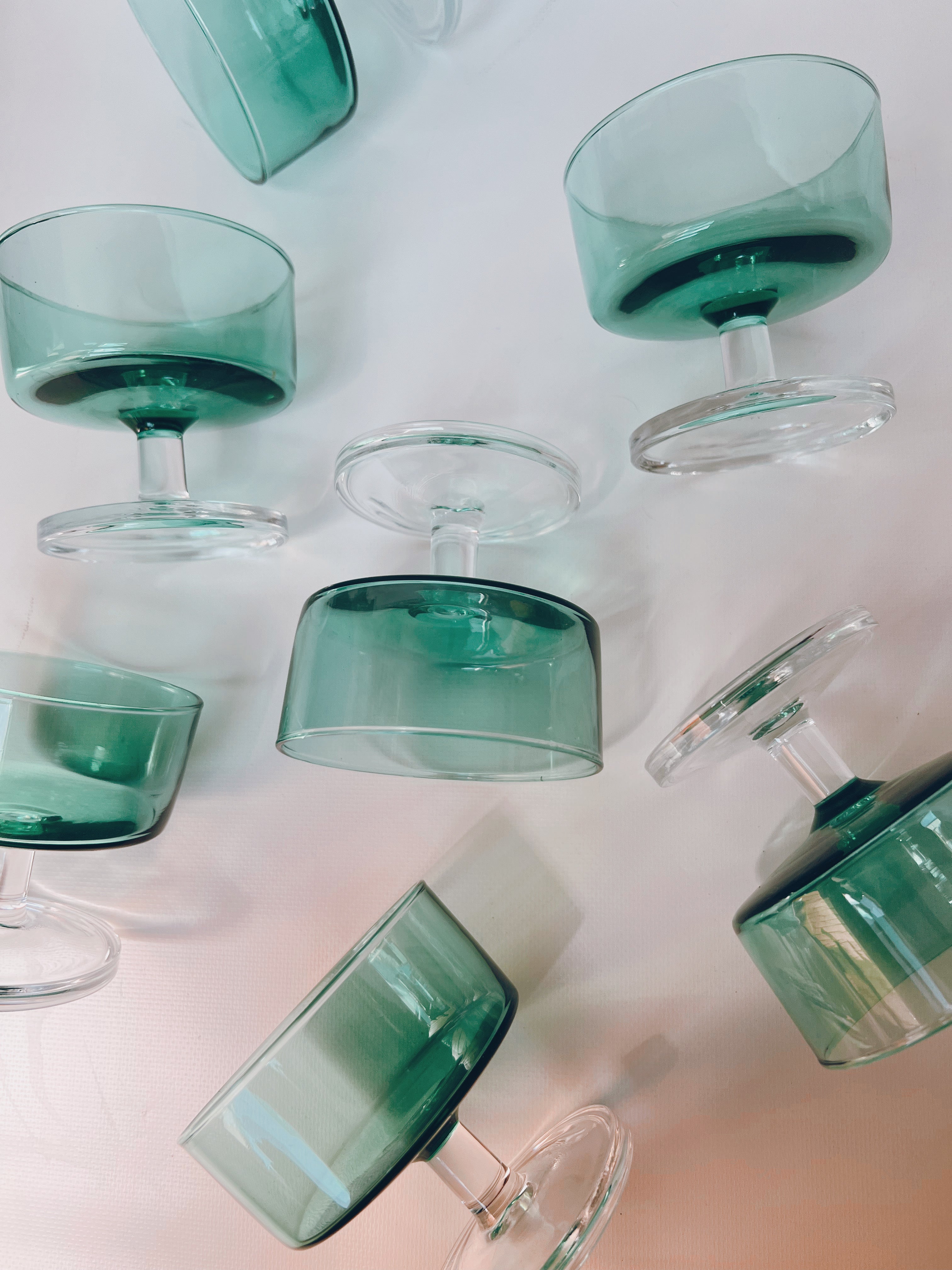Set of Mid Century Green Coupes
