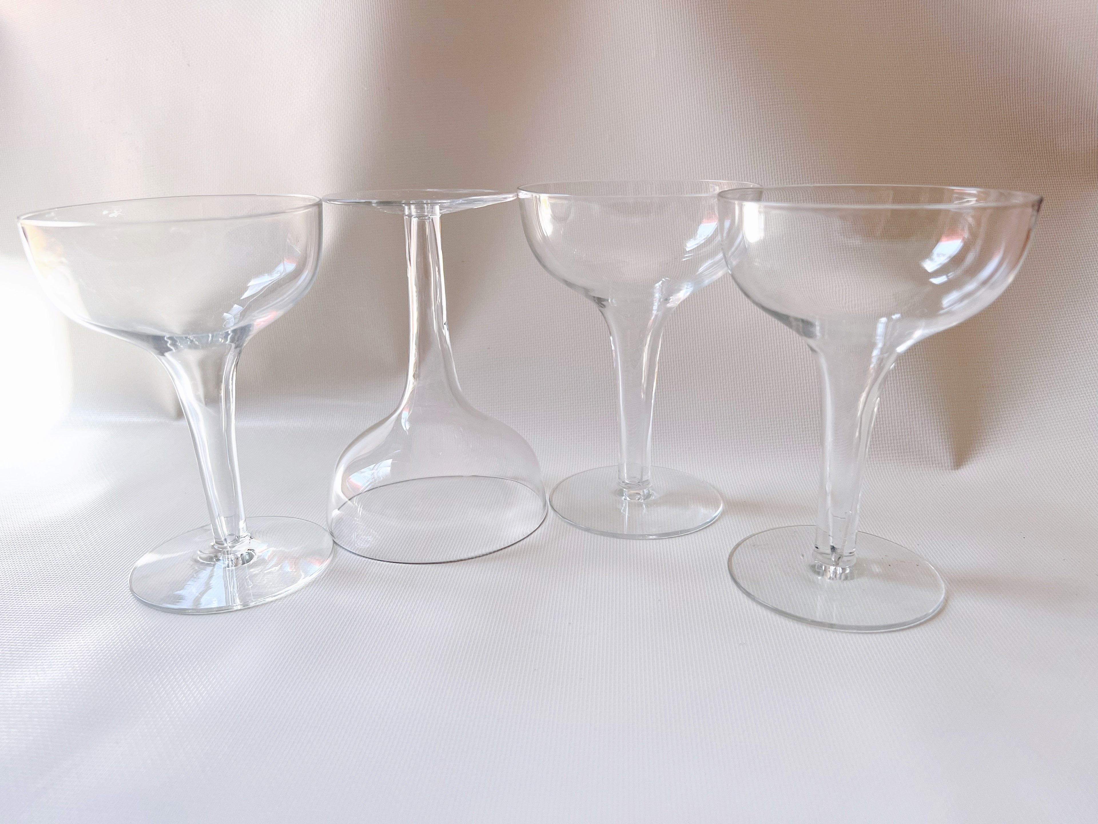 Set of Mid Century Hollow Stem Champagne Glasses