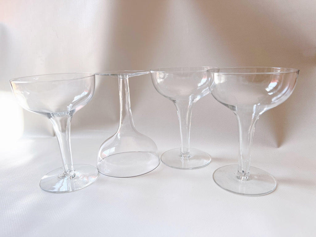 Set of Mid Century Hollow Stem Champagne Glasses