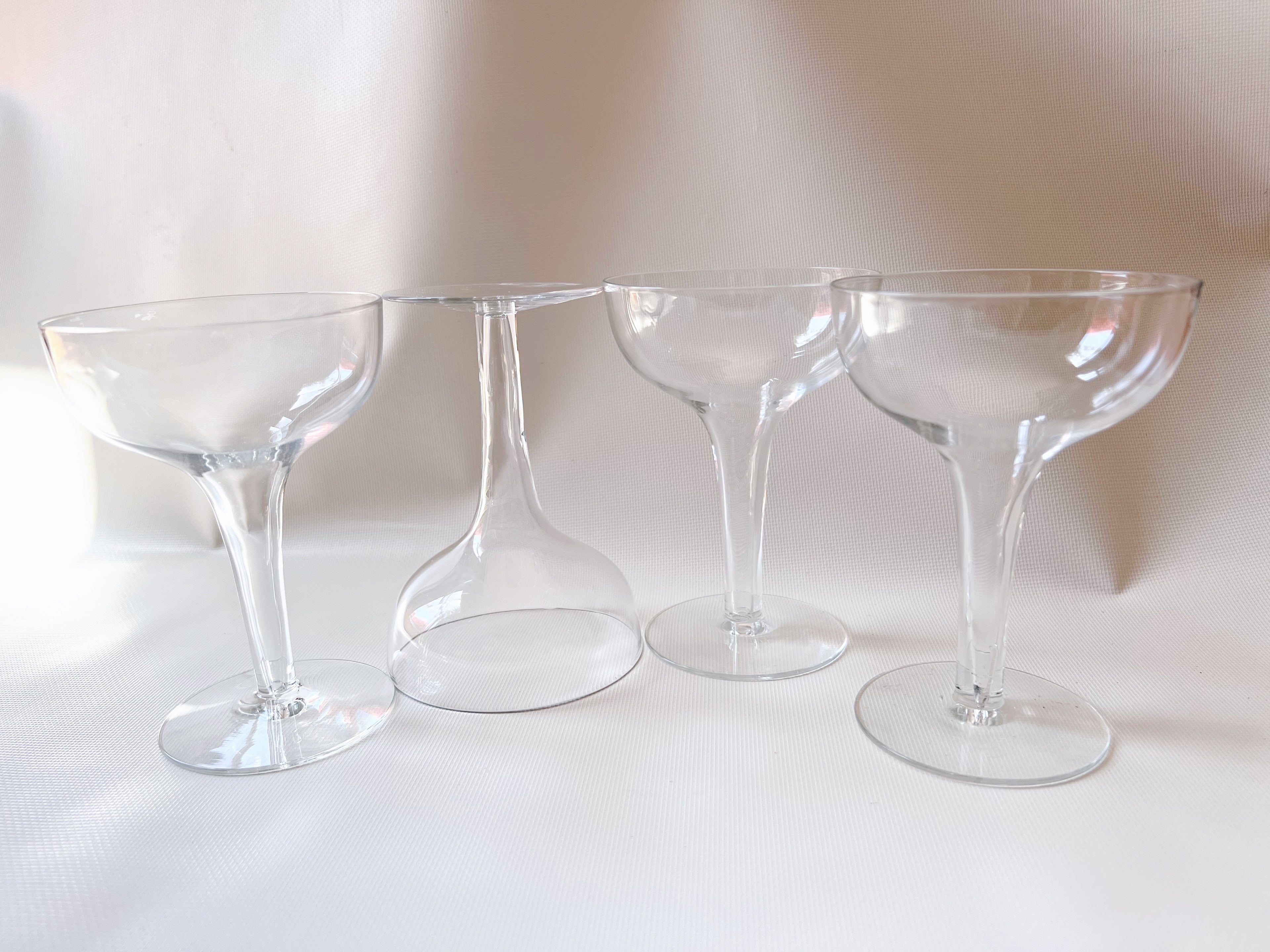 Set of Mid Century Hollow Stem Champagne Glasses
