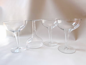 Set of Mid Century Hollow Stem Champagne Glasses