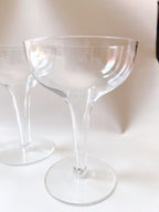 Set of Mid Century Hollow Stem Champagne Glasses