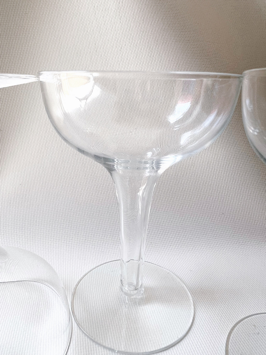 Set of Mid Century Hollow Stem Champagne Glasses