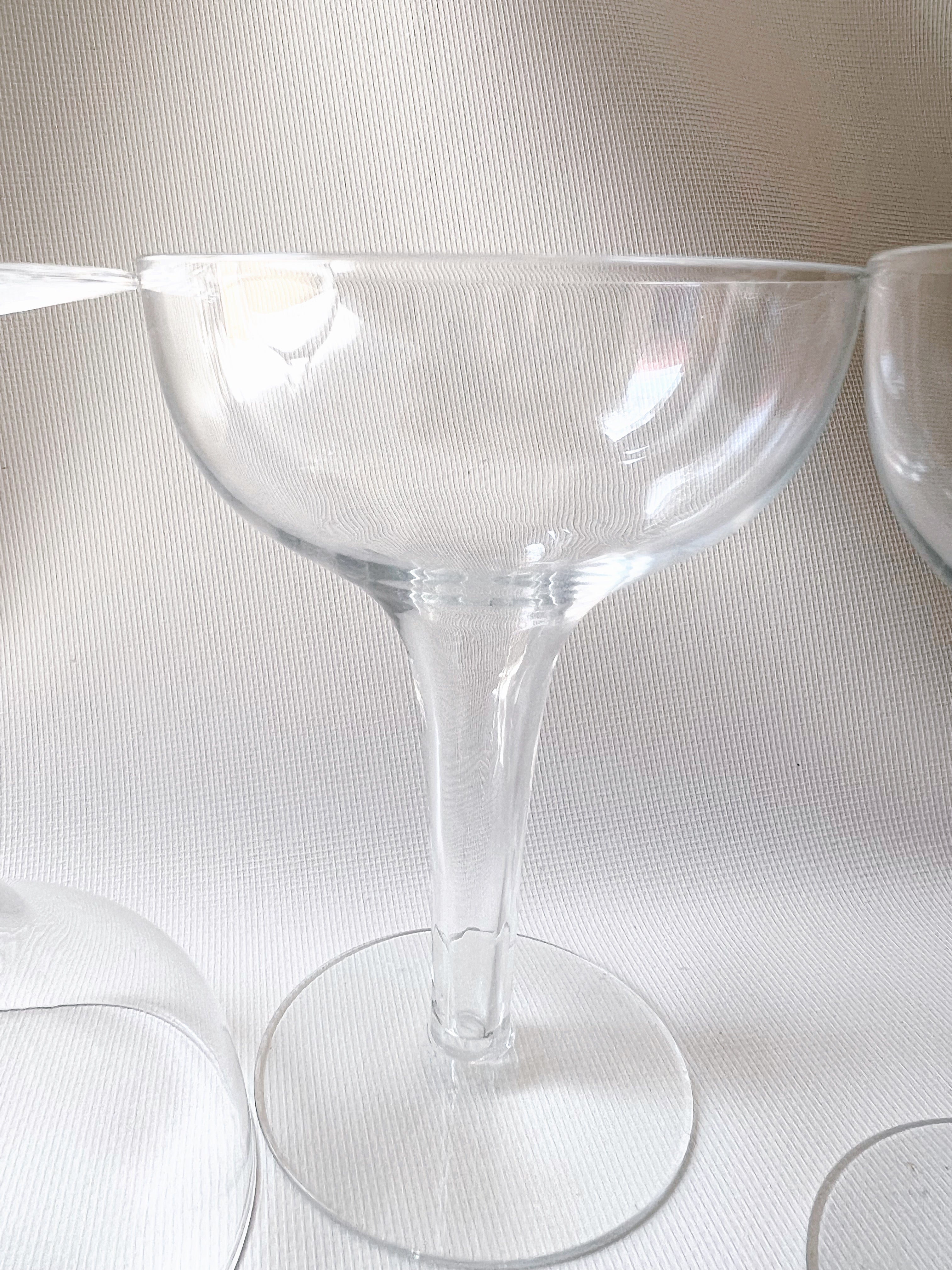 Set of Mid Century Hollow Stem Champagne Glasses