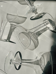 Set of Mid Century Hollow Stem Champagne Glasses