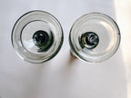 Pair of Green Bubble Base Candle Holders