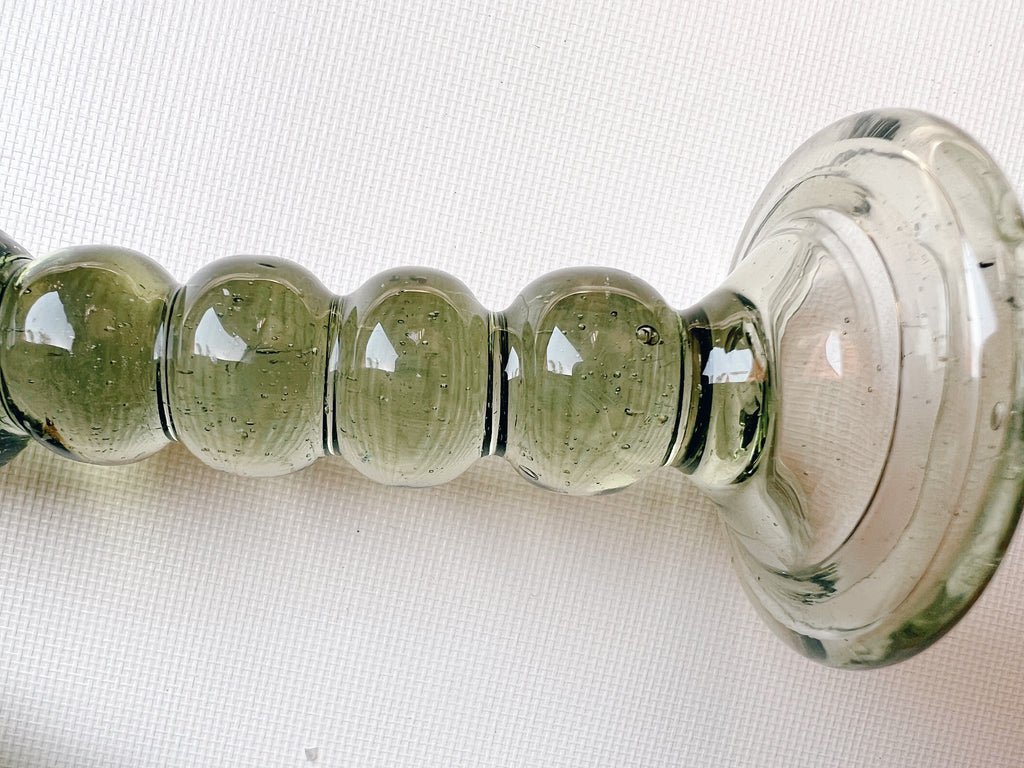 Pair of Green Bubble Base Candle Holders