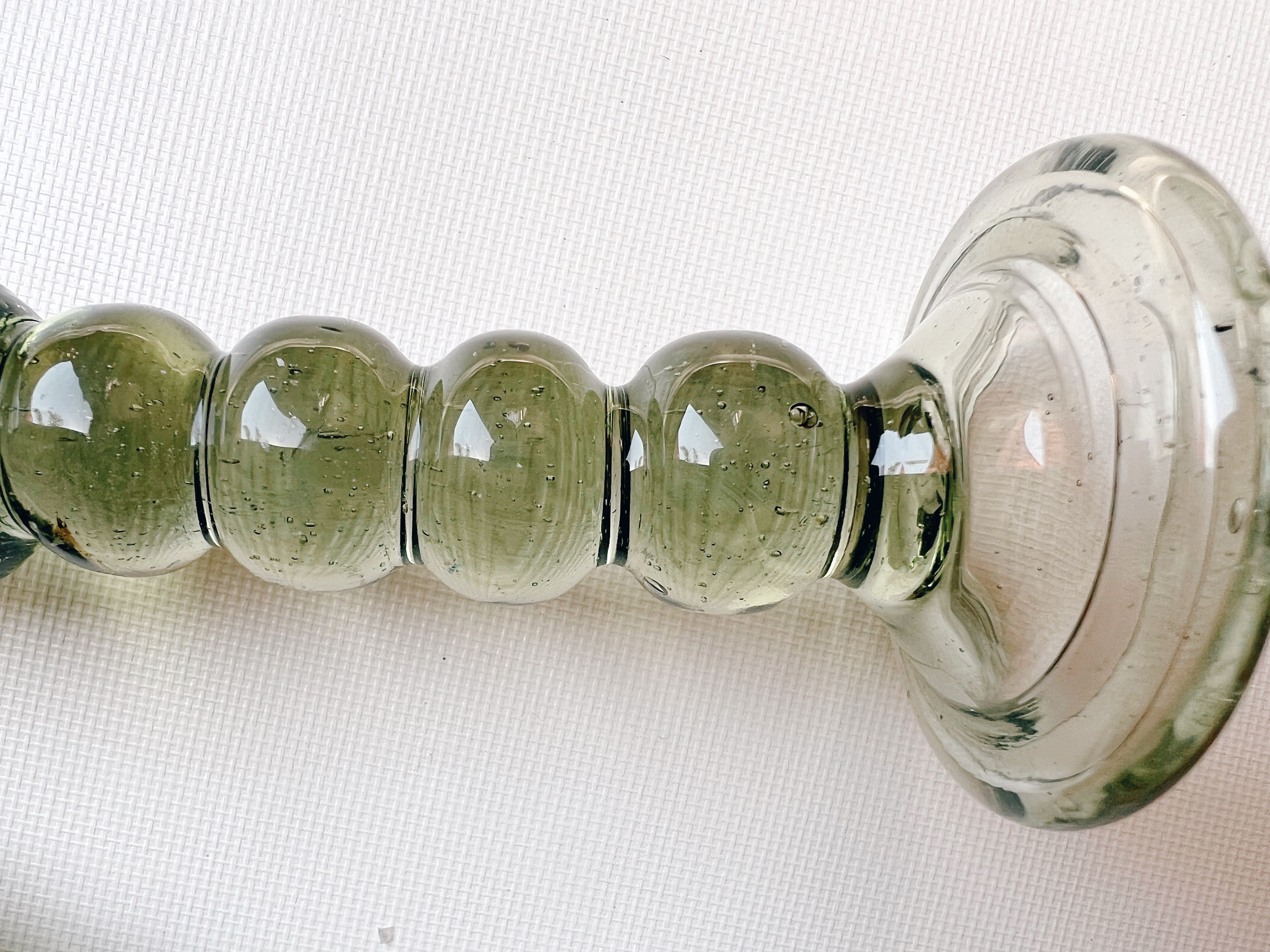 Pair of Green Bubble Base Candle Holders