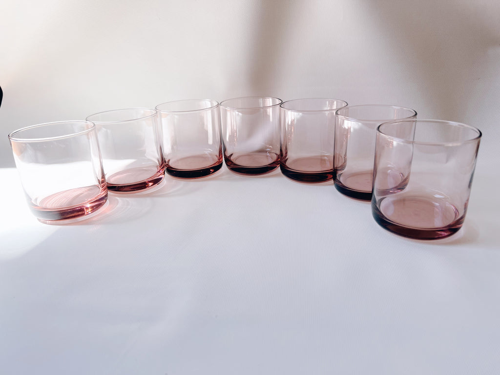 Libbey Glass Pink Tumblers - Set of 7
