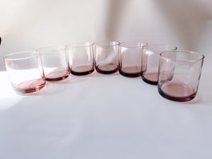 Libbey Glass Pink Tumblers - Set of 7