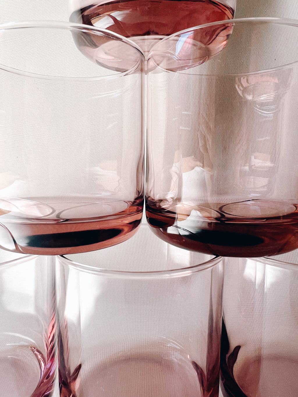 Libbey Glass Pink Tumblers - Set of 7