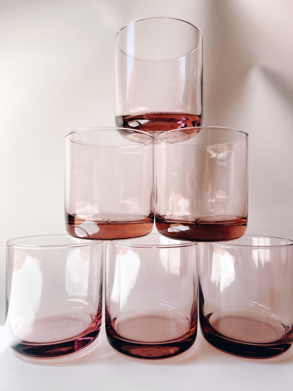 Libbey Glass Pink Tumblers - Set of 7