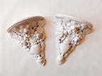 Pair of Ivory Floral Shelves