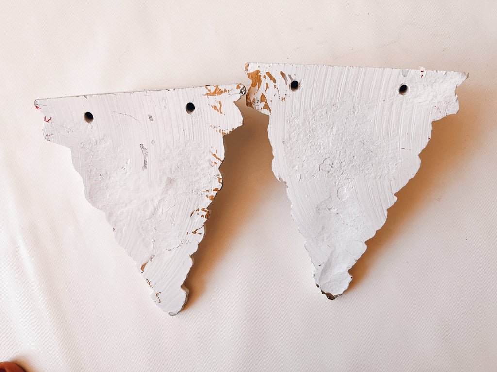 Pair of Ivory Floral Shelves