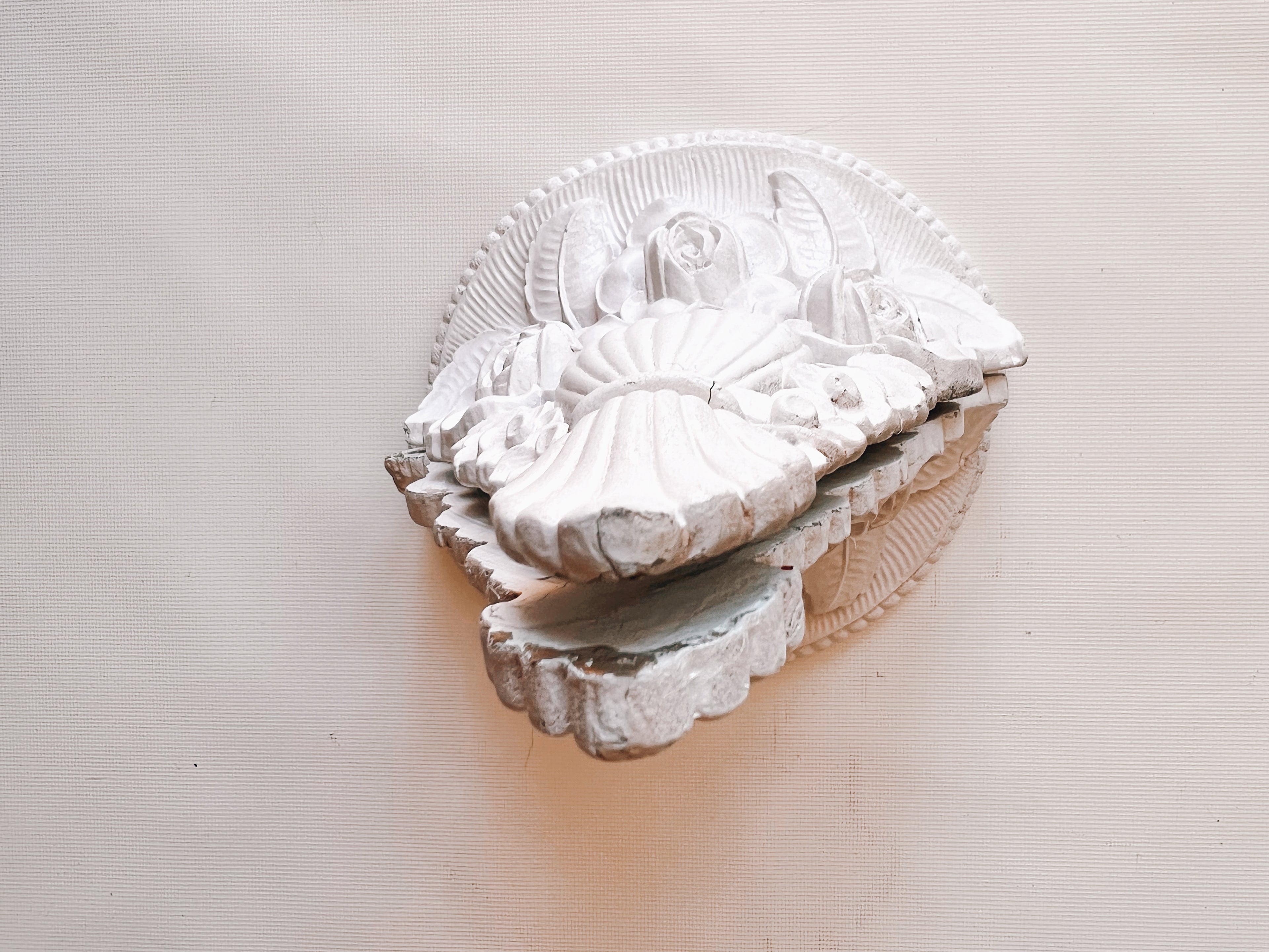 Pair of Ivory Floral Shelves