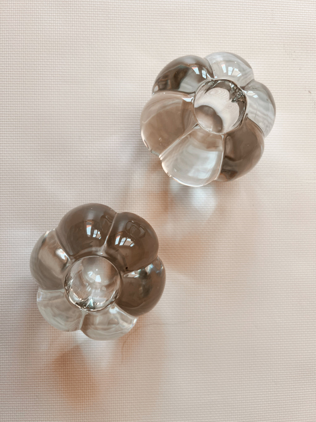 Glass Pumpkin Shaped Candle Holders