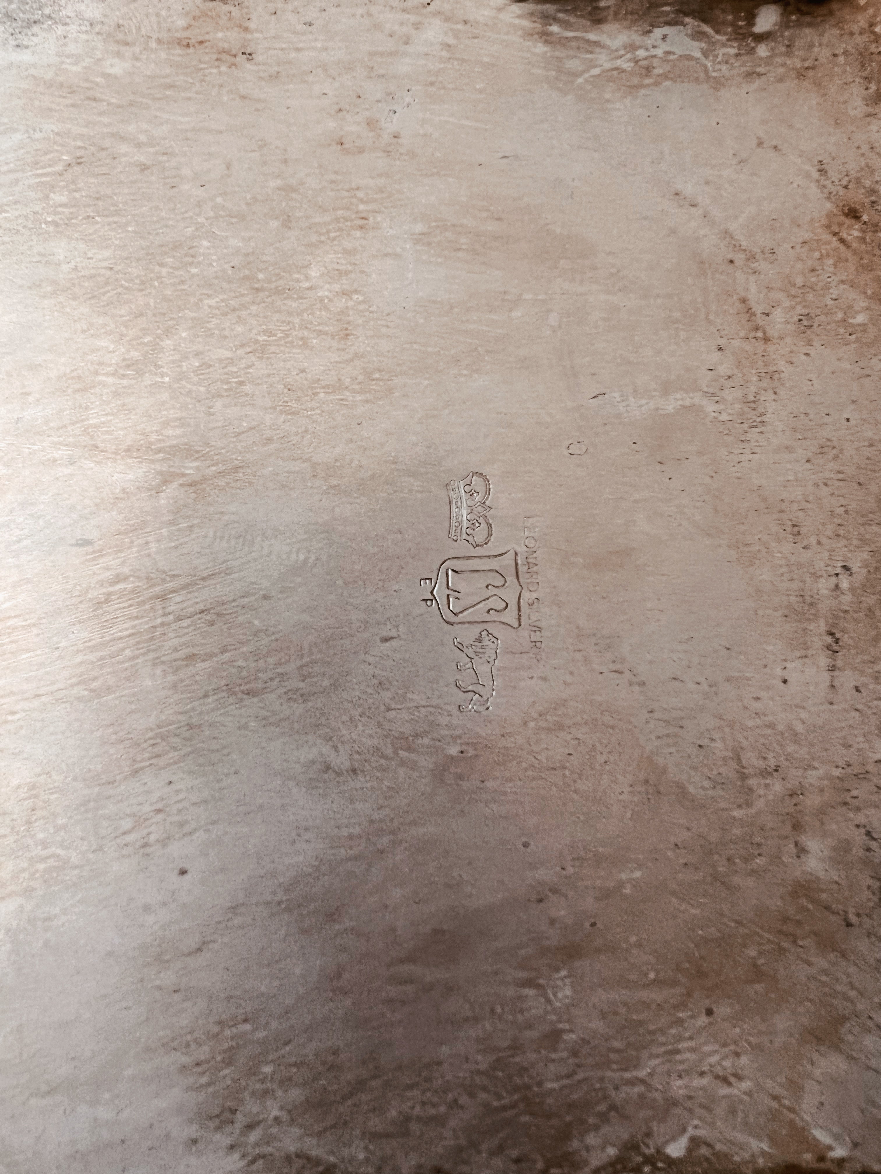 Large Detailed Silver Serving Tray