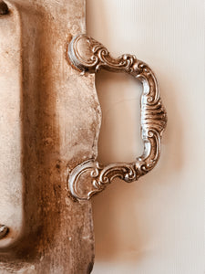 Large Detailed Silver Serving Tray