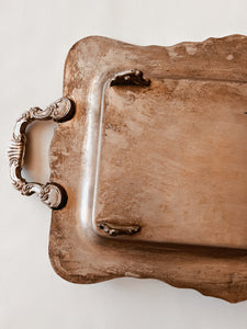 Large Detailed Silver Serving Tray
