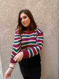 Striped Jewel Toned Sweater - Size S