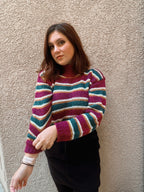 Striped Jewel Toned Sweater - Size S