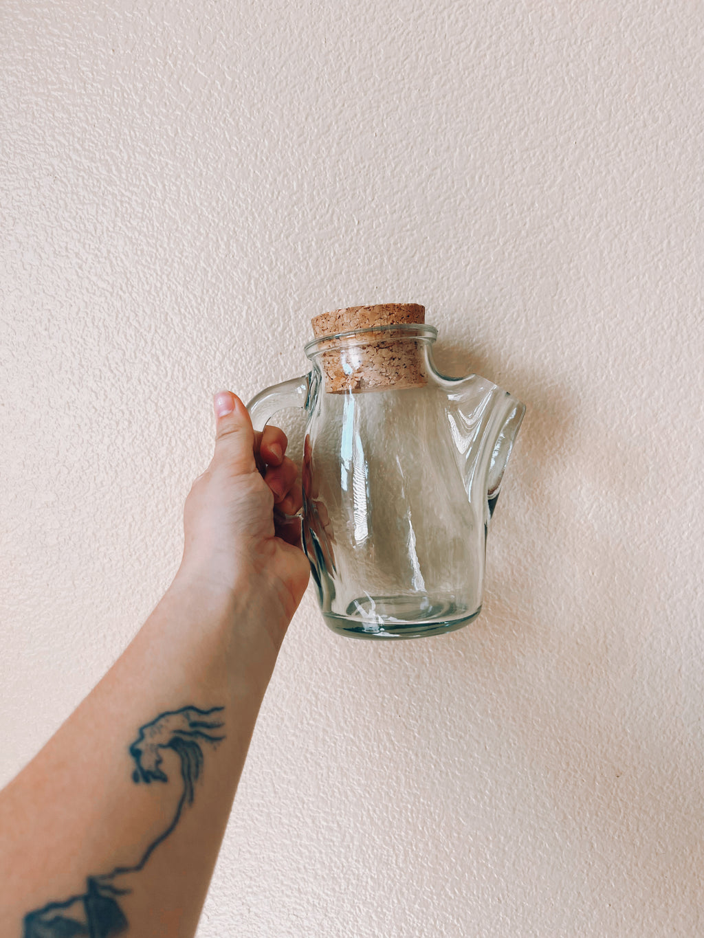 Little Glass Pitcher with Cork
