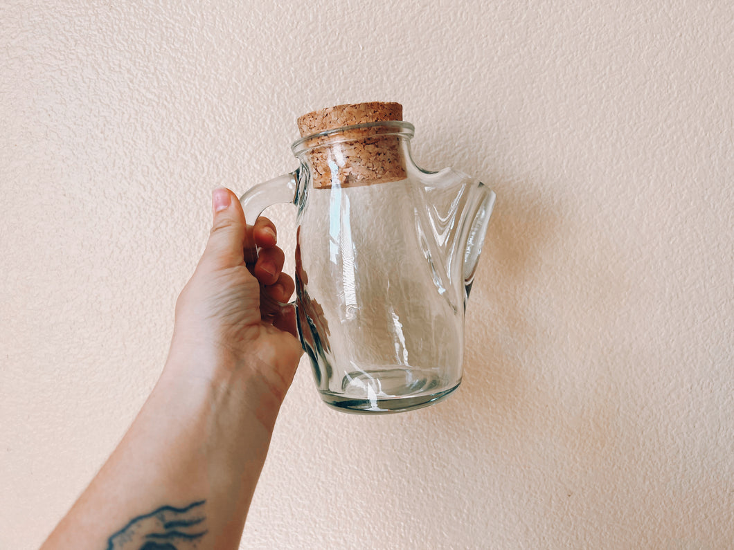 Little Glass Pitcher with Cork