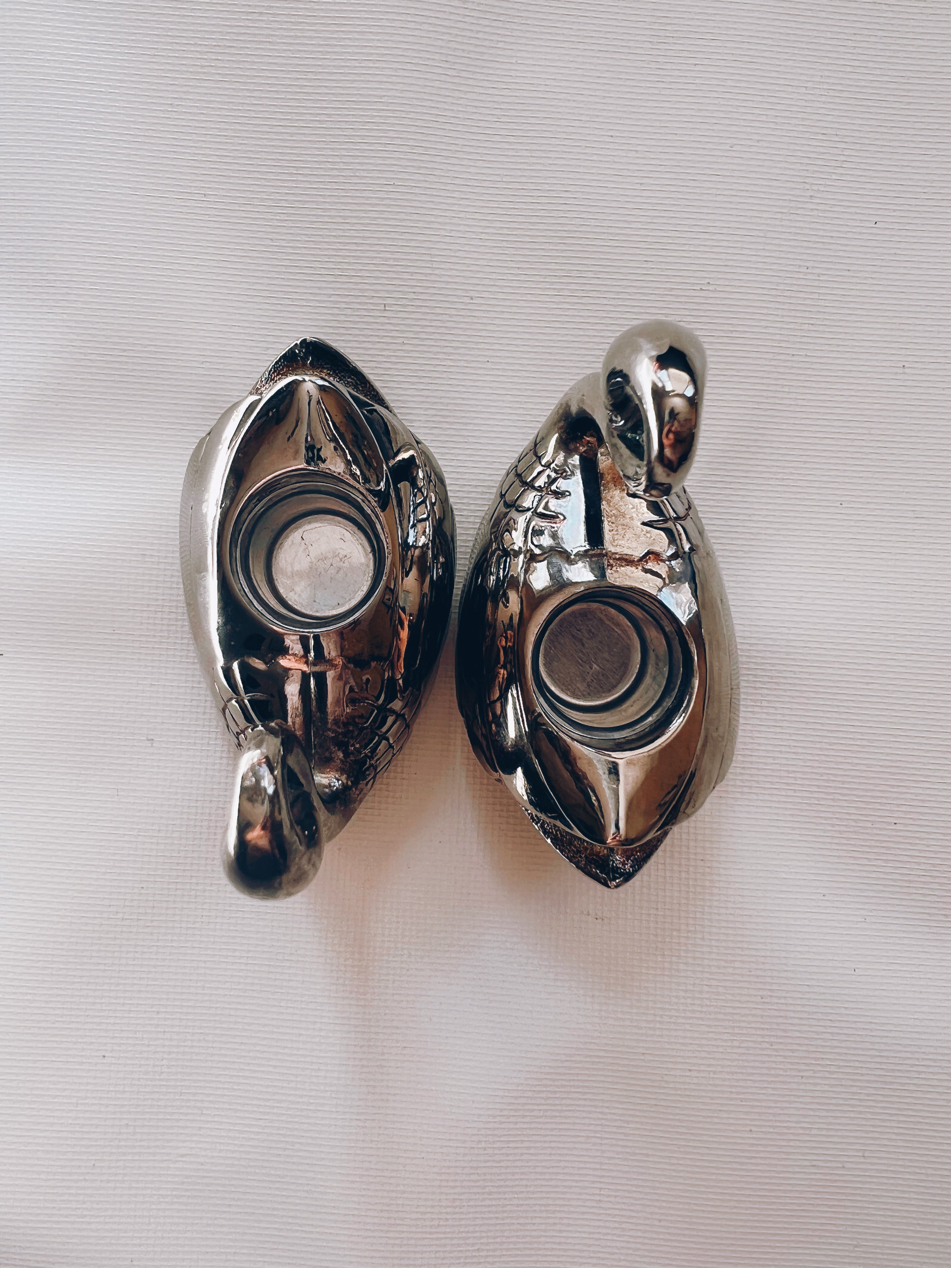 Silver Swan Swan Candle Holders