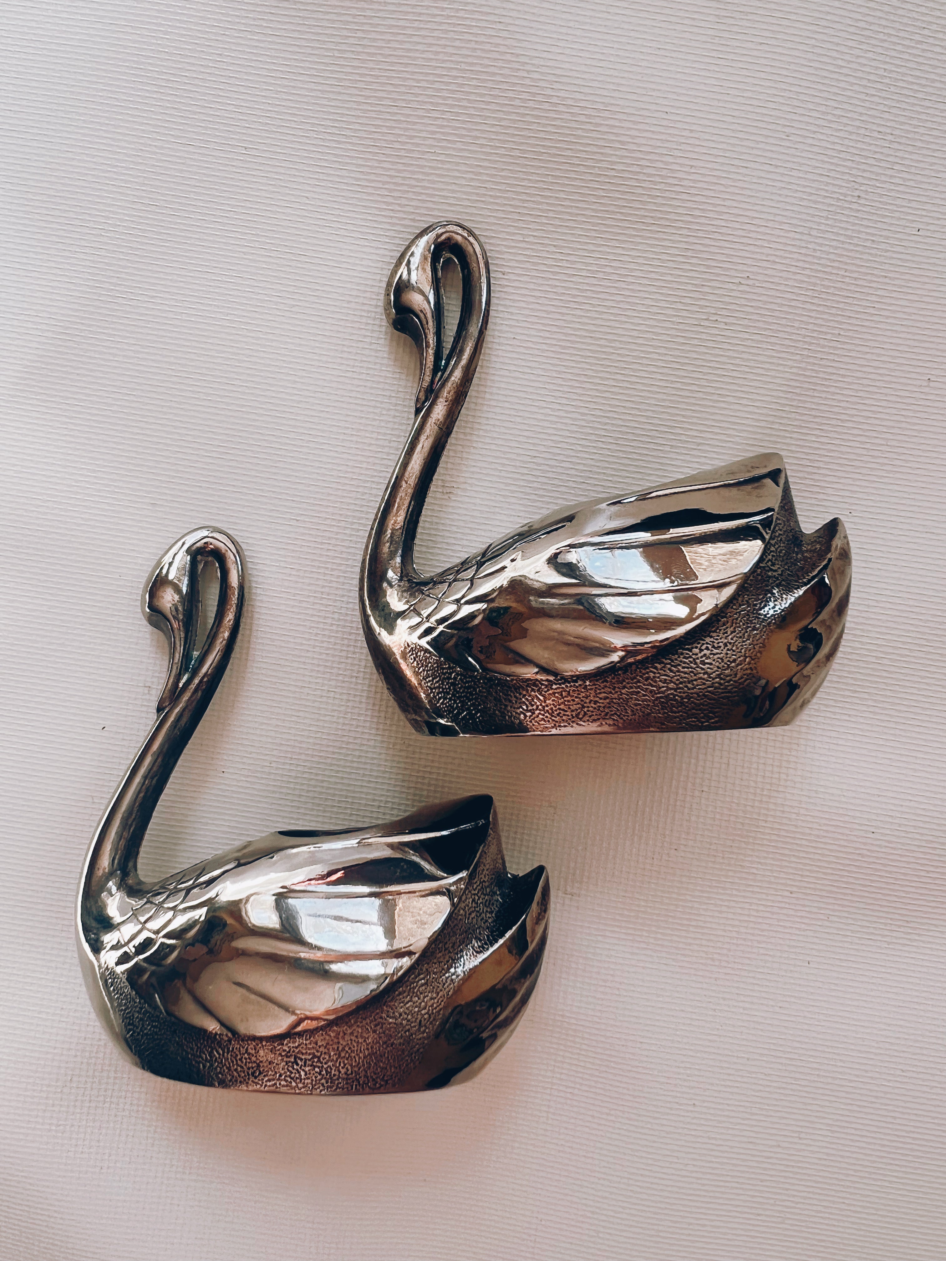 Silver Swan Swan Candle Holders