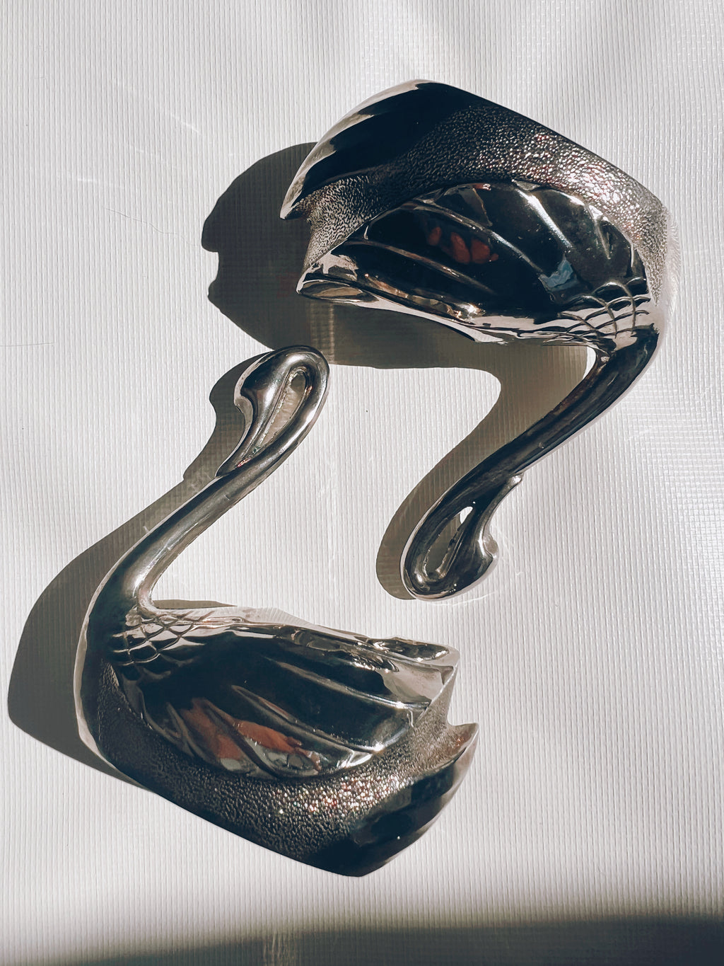 Silver Swan Swan Candle Holders
