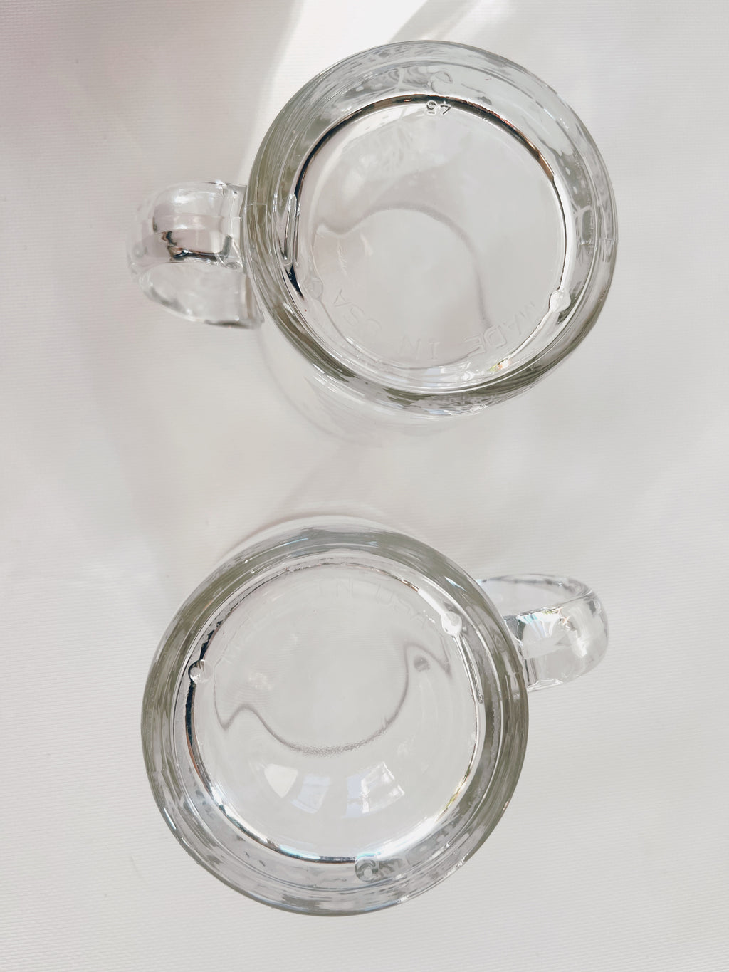 Pair of Glass Christmas Mugs