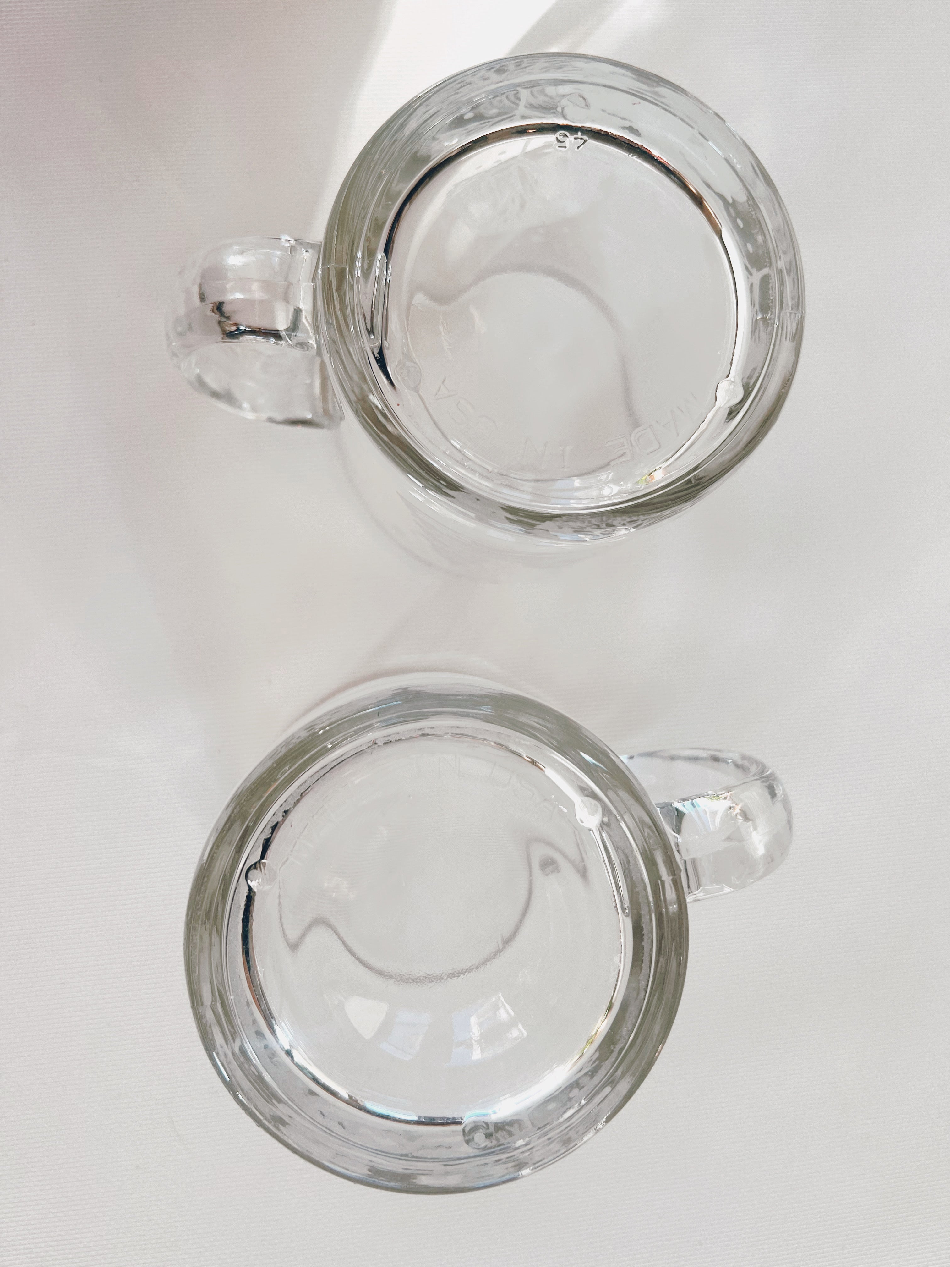 Pair of Glass Christmas Mugs