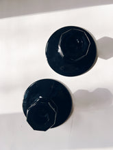 Load image into Gallery viewer, Pair of Black Glass Candle Holders
