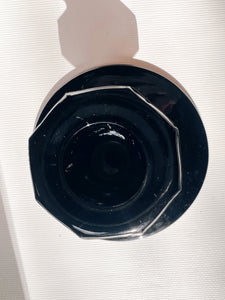 Pair of Black Glass Candle Holders