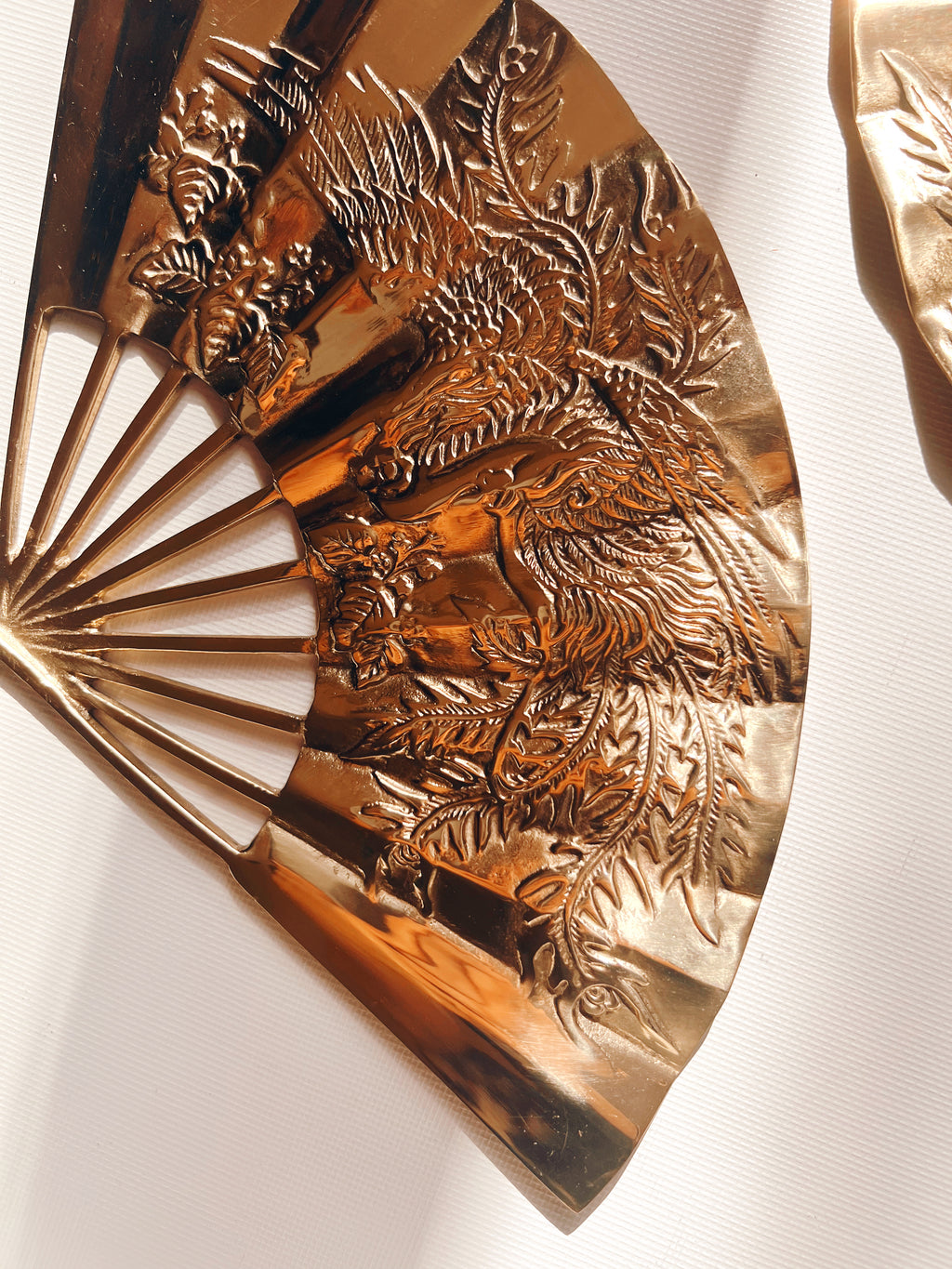 Pair of Wall Hanging Brass Fans