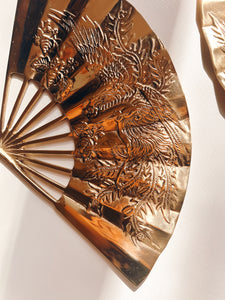 Pair of Wall Hanging Brass Fans