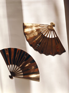 Pair of Wall Hanging Brass Fans
