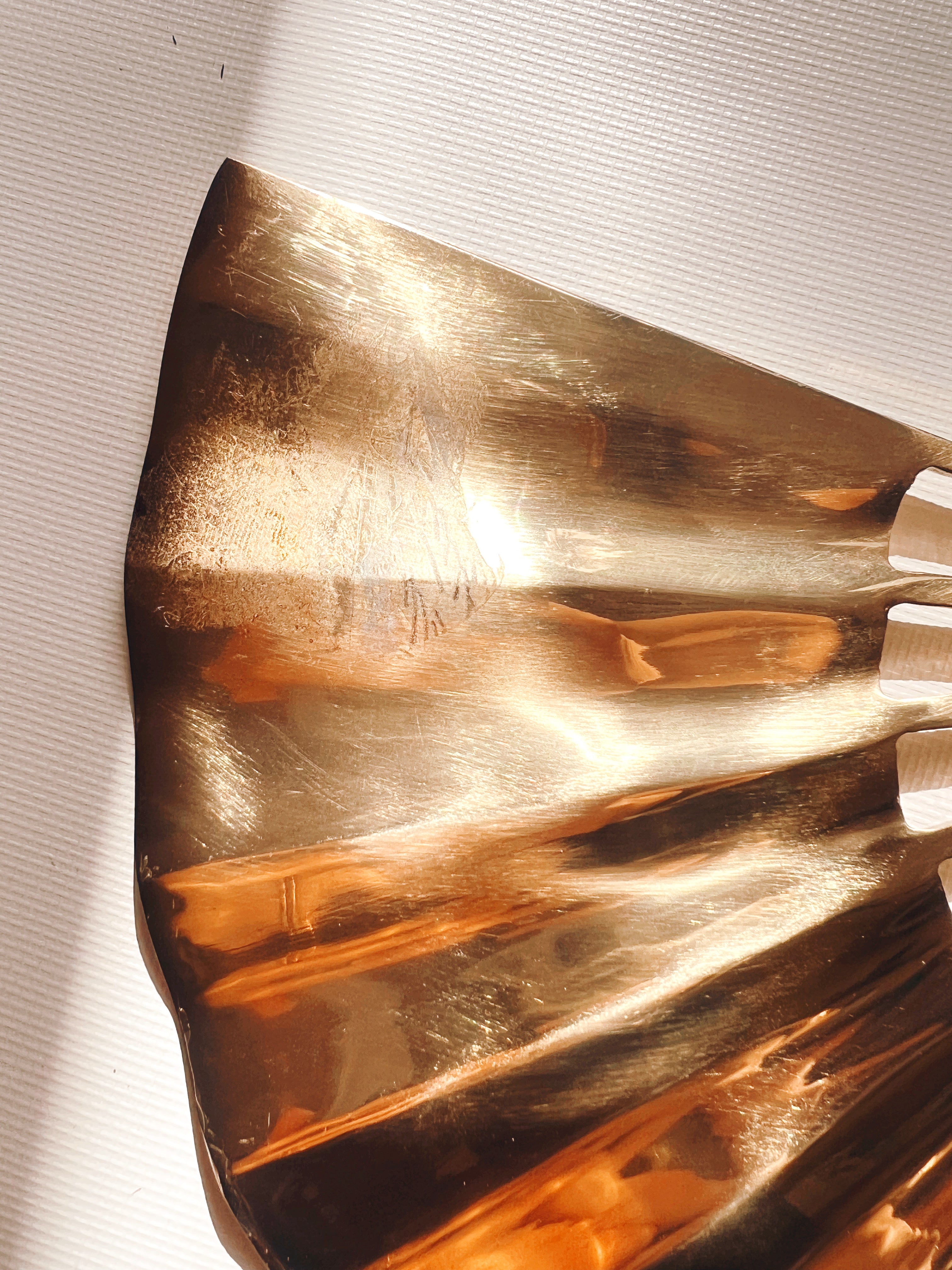 Pair of Wall Hanging Brass Fans