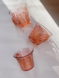 Set of 3 Pink Glass Mugs