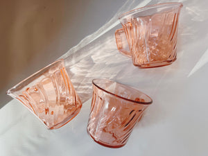 Set of 3 Pink Glass Mugs