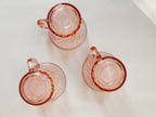 Set of 3 Pink Glass Mugs
