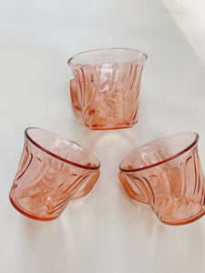 Set of 3 Pink Glass Mugs