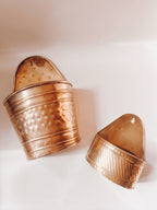 Pair of Wall Hanging Brass Planters