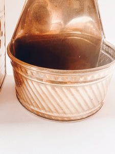 Pair of Wall Hanging Brass Planters