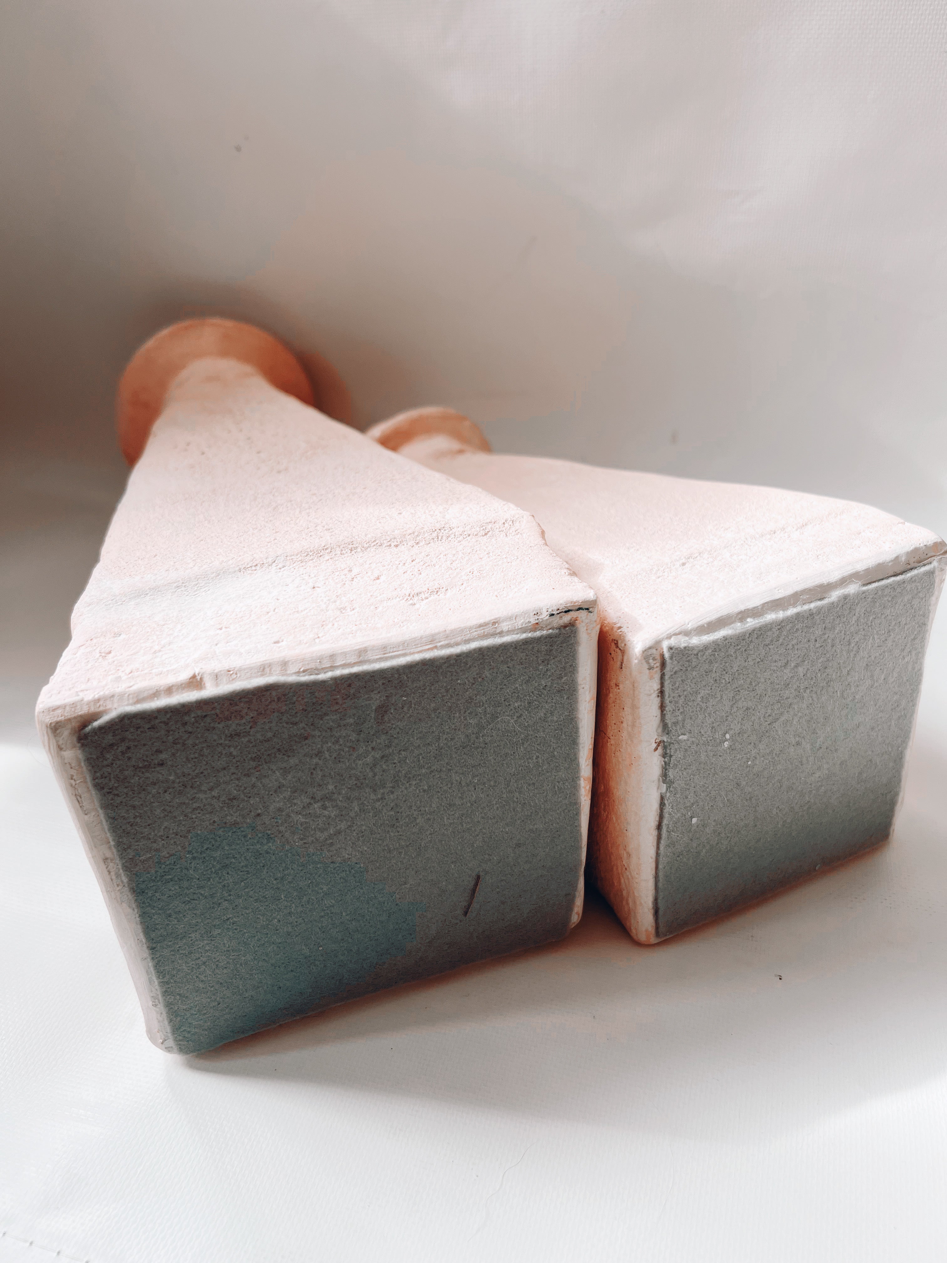 Pink Stoneware Candle Holders