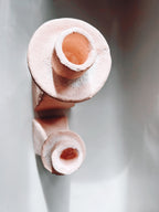 Pink Stoneware Candle Holders
