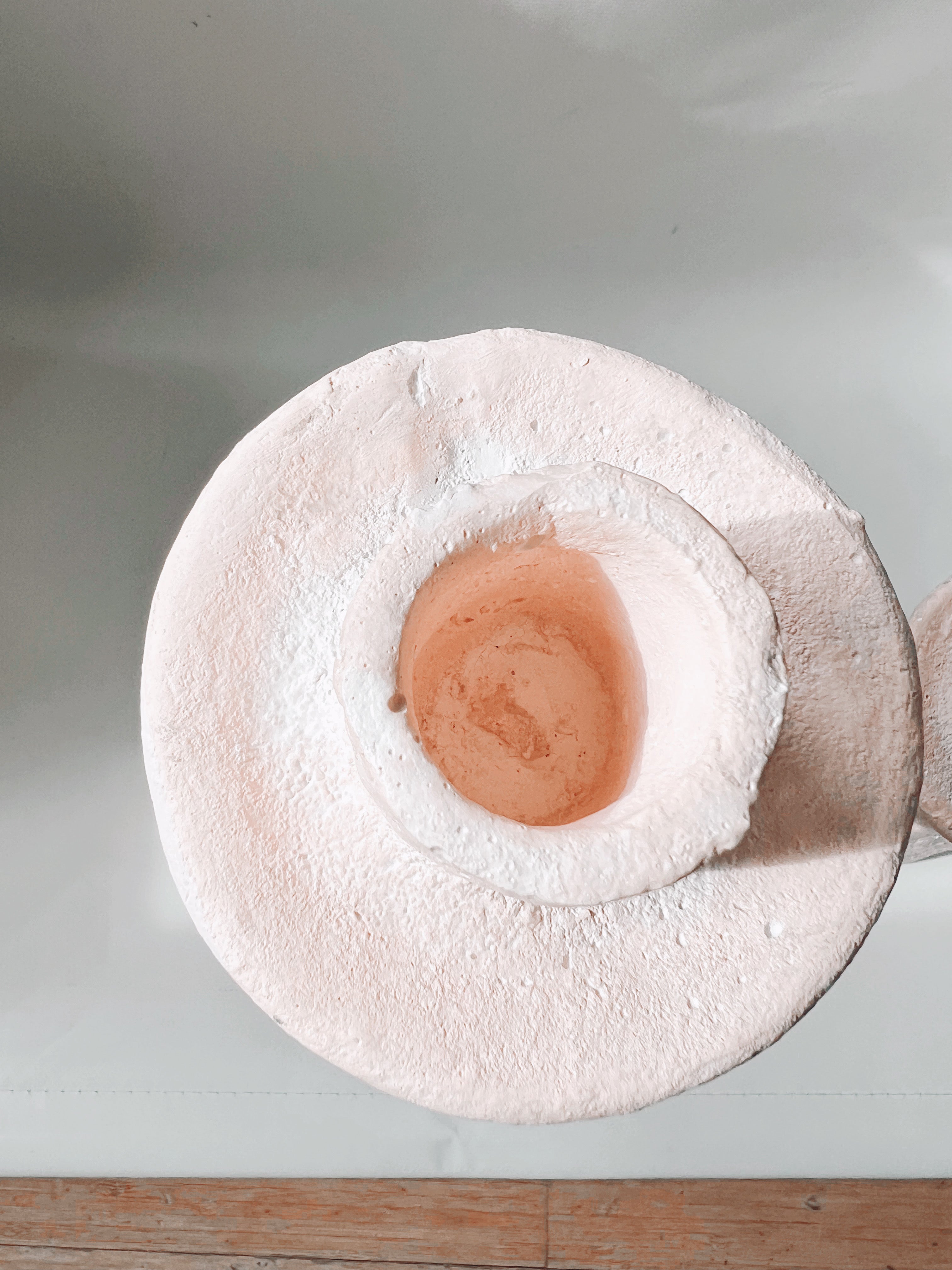 Pink Stoneware Candle Holders