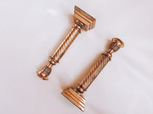 Load image into Gallery viewer, Pair of Intricate Brass Candle Holders
